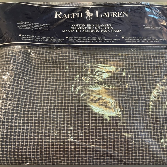 🆕Ralph Lauren Home collection King size cotton lightweight blanket 1990s VTG NOS - Picture 12 of 14